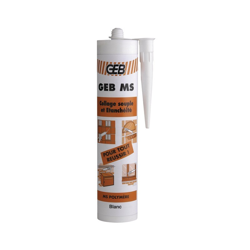 MASTIC-COLLE GEB MS CARTOUCHE 280ML BLANC