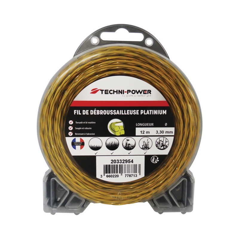 FIL NYLON TORSADE PLATINIUM TECHNI POWER Ø3,3MM / 12M