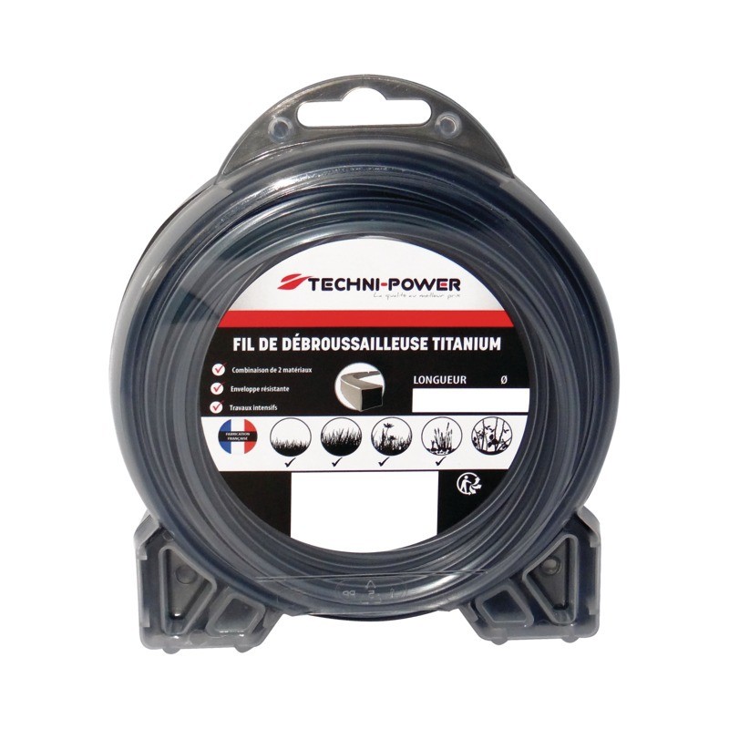 FIL NYLON DOUBLE PEAU TECHNI POWER TITANIUM Ø2,5 MM / 15 M