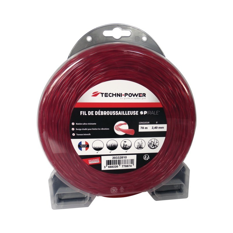 FIL NYLON TECHNI POWER SPIRALE Ø2,4 MM / 78 M