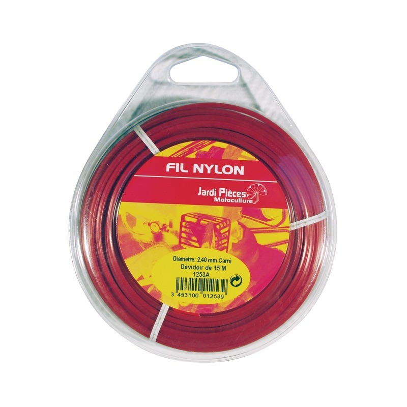 FIL NYLON CARRE 15M 1,6MM ROUGE DEVIDOIR