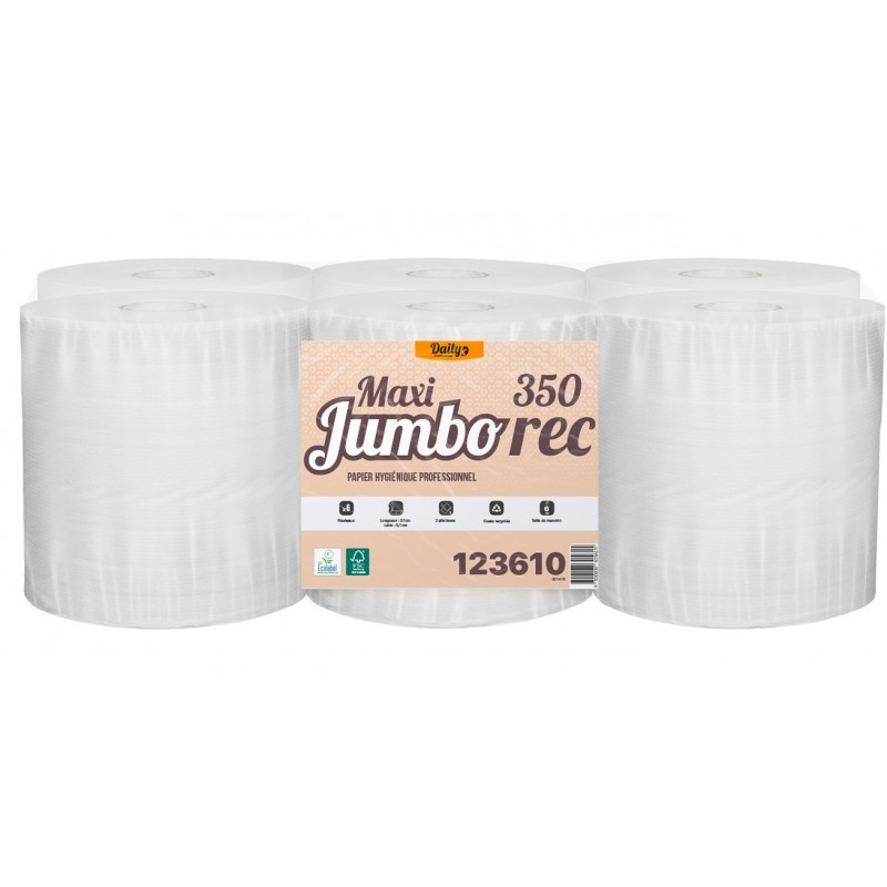 MAXI JUMBOREC 350 PH lisse recyclé Ecolabel blanc 350m - 6 rlx