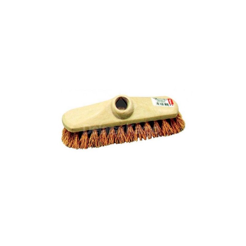 Brosse lave-pont chiendent / Monture bois douille à vis L 22cm