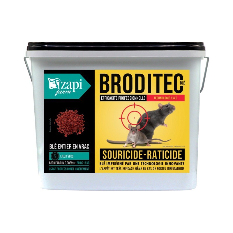 SOURICIDE RATICIDE PRO BRODITEC BLE BRODIFACOUM SEAU 5KG