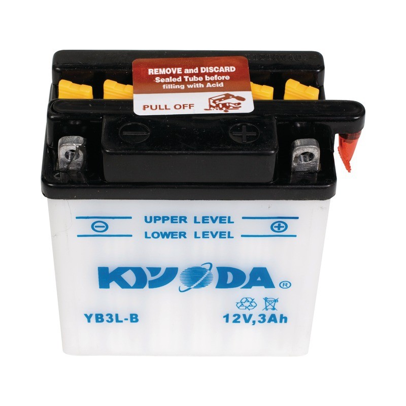 BATTERIE MOTO YB3L-B + 1 BIDON DE 1L D"ACIDE