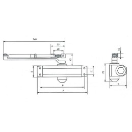 FERME PORTE HYDRAULIQUE ECO REVERSIBLE PORTE60KG