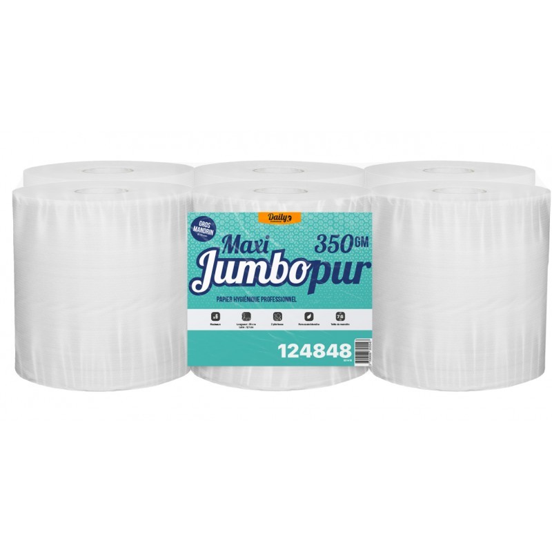 MAXI JUMBOPUR 350 PH lisse p. ouate blanc 350m - 6 rlx