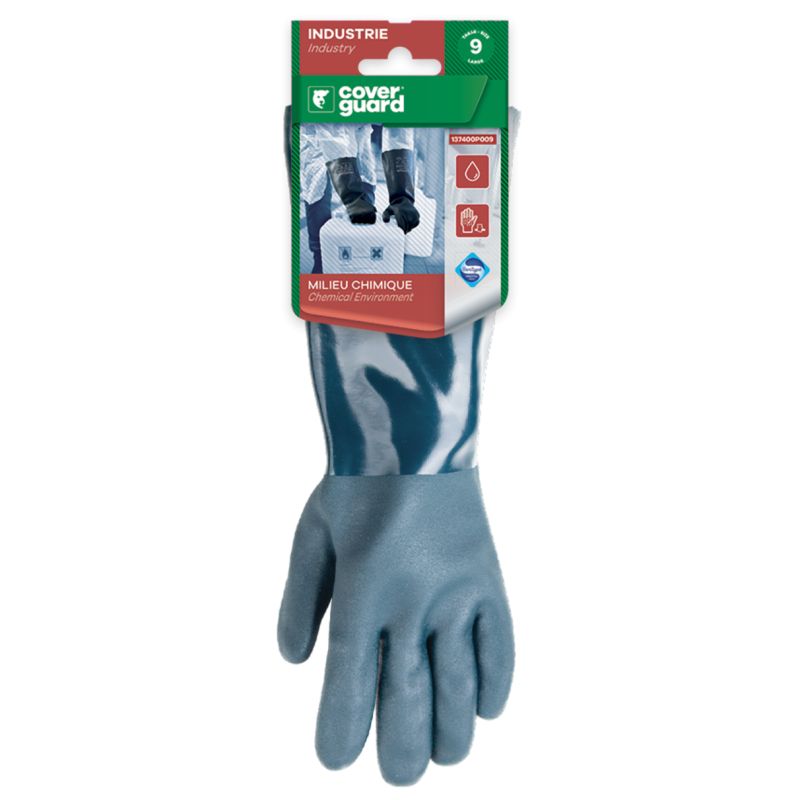 Gants EUROCHEM 3740 PVC vert doub end long.40cm CAR