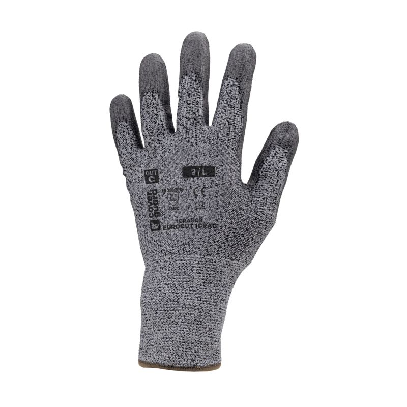 Gants EUROCUT 1CRAG CUT C. gris J13 end. PU gris