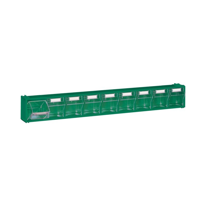 MODULE VERT 9 CASIERS BASCULANTS TRANSPARENTS L600MM P68MM H76MM