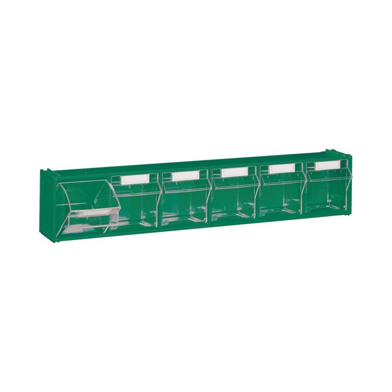 MODULE VERT 6 CASIERS BASCULANTS TRANSPARENTS L600MM P94MM H112MM