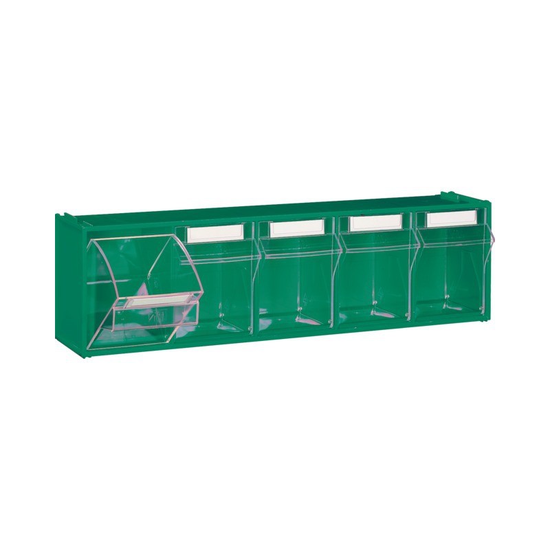 MODULE VERT 5 CASIERS BASCULANTS TRANSPARENTS L600MM P135MM H164MM