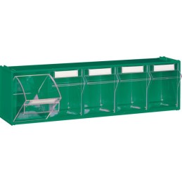 MODULE VERT 5 CASIERS BASCULANTS TRANSPARENTS L600MM P135MM H164MM