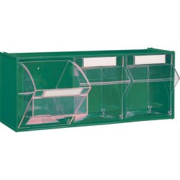 MODULE VERT 3 CASIERS BASCULANTS TRANSPARENTS L600MM P214MM H240MM