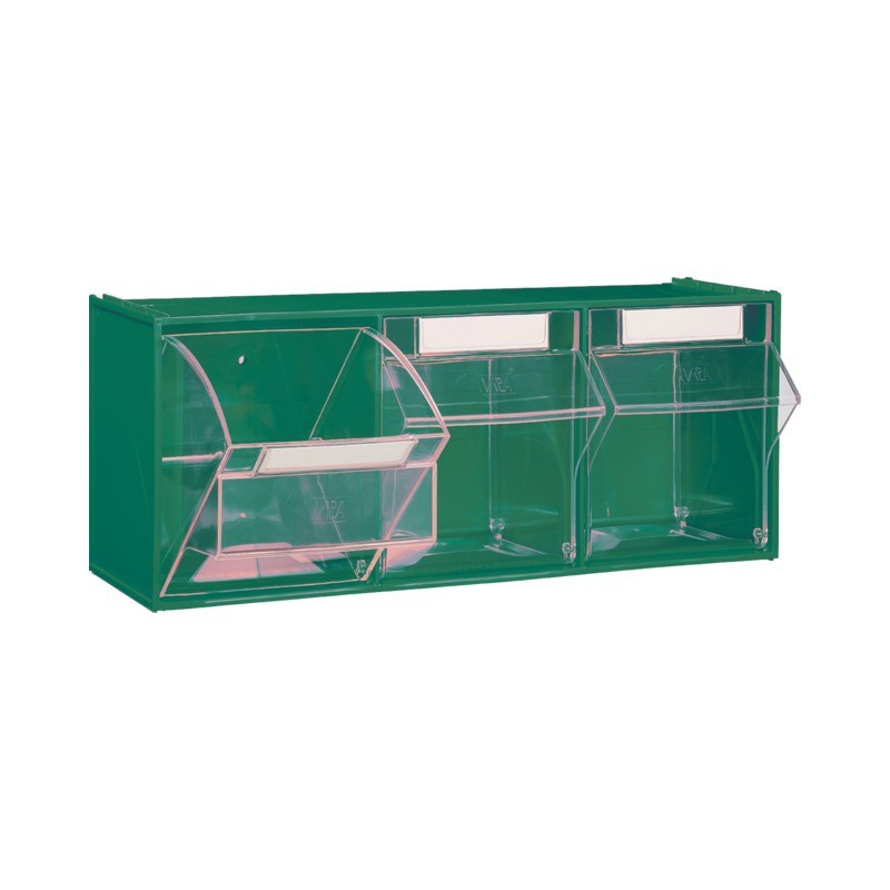 MODULE VERT 3 CASIERS BASCULANTS TRANSPARENTS L600MM P214MM H240MM