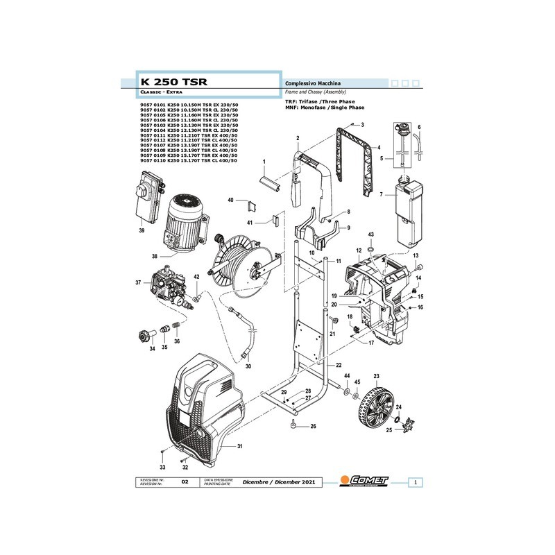 NETTOYEUR EAU FROIDE K 250 TSR EXTRA 15L/MN 170 BAR