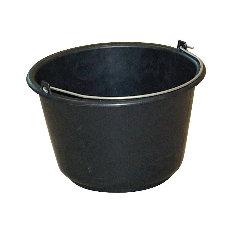 SEAU ROND POLYETYLENE NOIR 16 LITRES AVEC ANSE