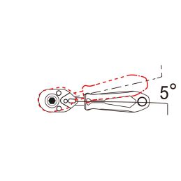 Cliquet 1/4 avec angle de reprise 5° - 72 dents