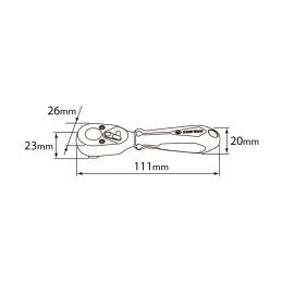 Cliquet 1/4 avec angle de reprise 5° - 72 dents