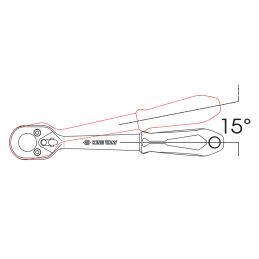 Cliquet réversible 1/424 dentstête orientable 15°