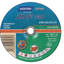 DISQUE À TRONÇONNER MATÉRIAUX 230 X 3,2 X 22,2 MM BLUE PRO