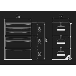 Servante modulable 1 soute + 2 coffres sur roues Technicien