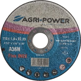 DISQUE A TRONCONNER 115X1,6X22,2 INOX PLAT AGRI-POWER