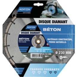 DISQUE DIAMANT SEGMENTE DIAMETRE 230MM TRAVAUX COURANT