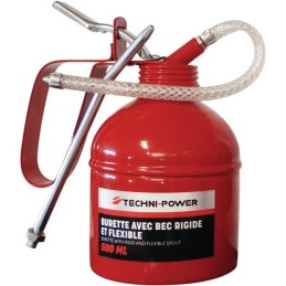 BURETTE ACIER 500ML AVEC BEC RIGIDE ET FLEXIBLE TECHNI-POWER