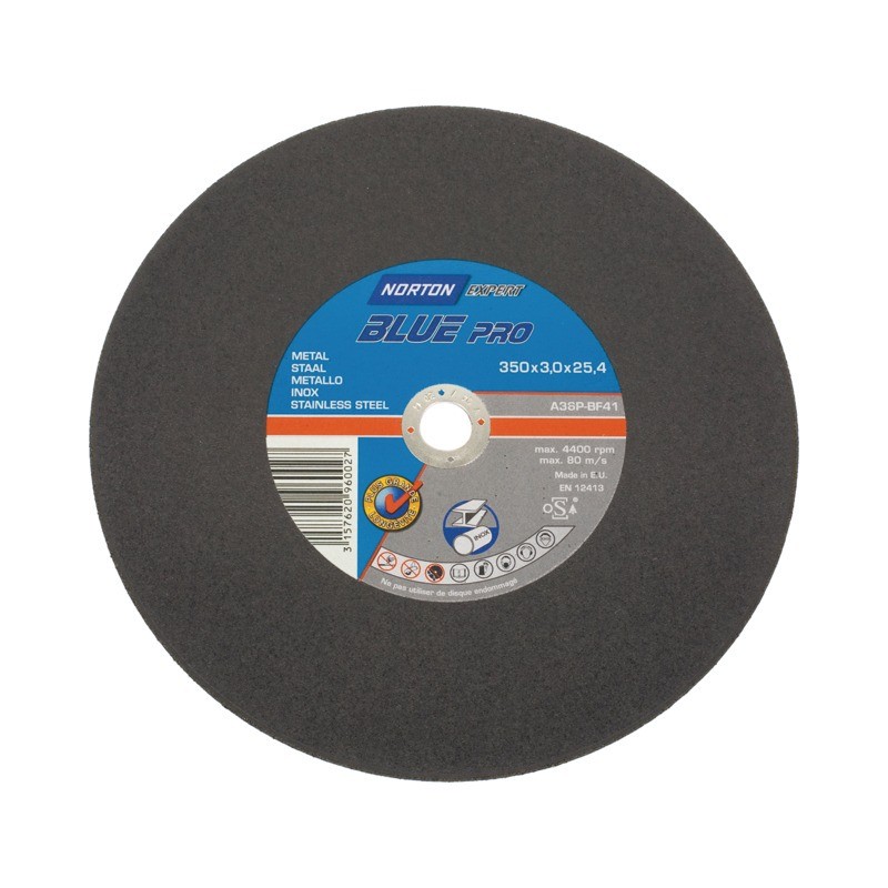 DISQUE À TRONÇONNER MÉTAL/INOX 350 X 3 X 25,4 MM BLUE PRO