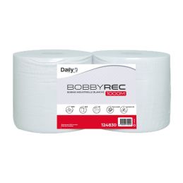 BOBBYREC 1000M blanc Bobine recyclée 1000 fts 24x22 - Lot de 2