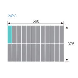 Lot de 2 bacs de rangement 187 x 47 x 43mm