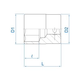 Douille standard en pouces 12 pans 3/8"