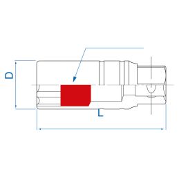 Douilles pour bougies 6 pans 3/8" Magnétique