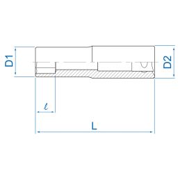 Douille longue pour vis mâles Torx® 3/8"