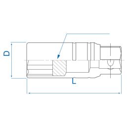 Douilles pour bougies 6 pans 3/8"