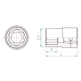 Douille à choc tournevis RIBE 1/2 12 mm pour NISSAN