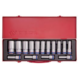 Coffret douilles 1/2 longues12:14-16:19-21:24-26-27-30-32mm 15pcs