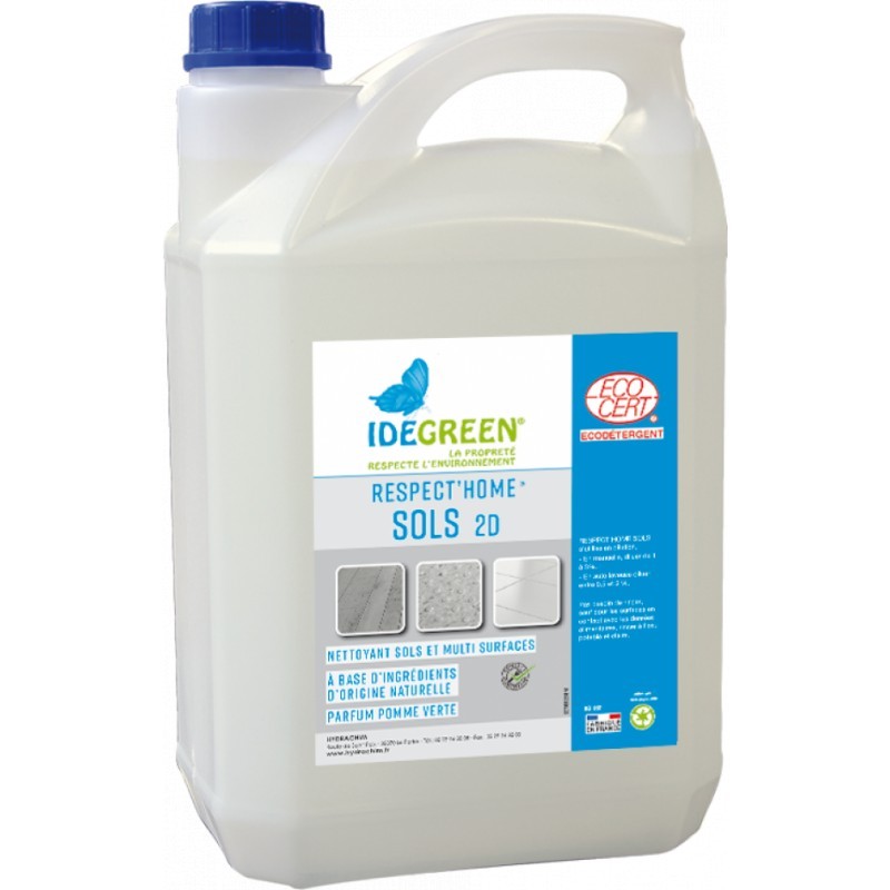 Respect’Home® SOLS 2D Nettoyant sols ECOCERT -1862- Bidon de 5L