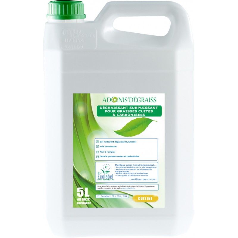 Dégraissant cuisine ADONIS' DEGRAISS ECOLABEL - Bidon 5L (ex123780)