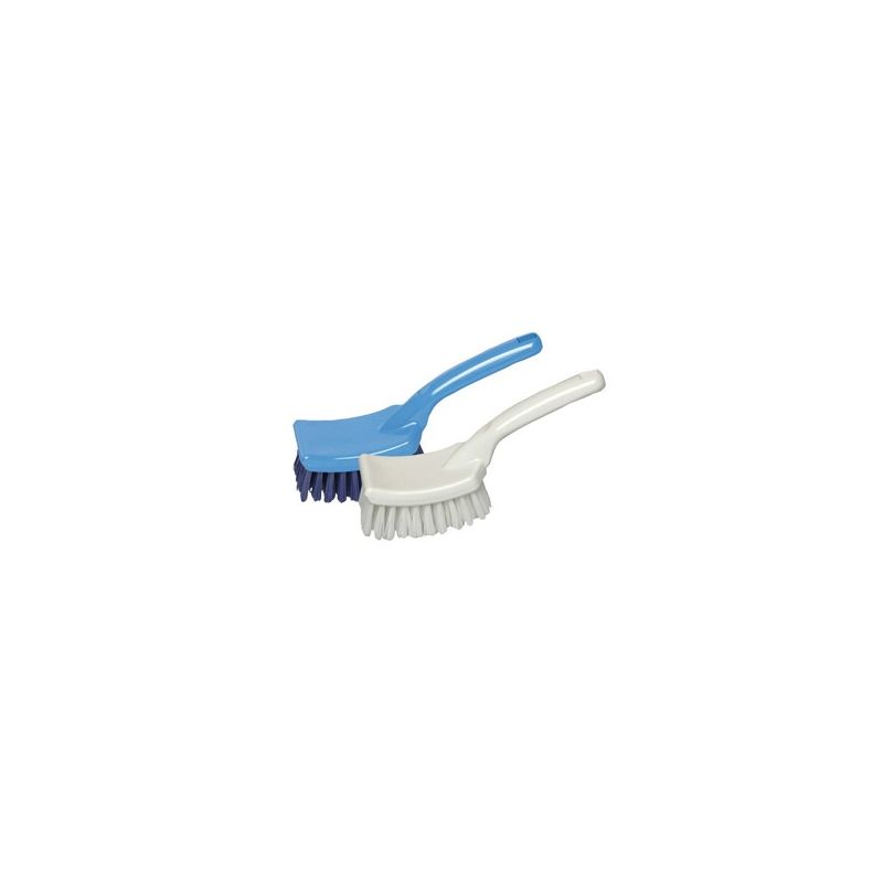 Brosse polyester mi-dur à manche / Monture PP 26cm / Gamme alim Blanc