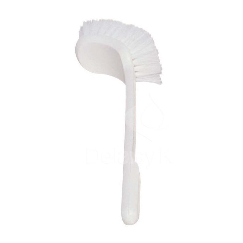 Brosse coudée nylon PP / Monture blanche