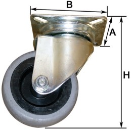 ROUE PIVOTANTE POLYAMIDE 100X35 MM PLAT 103X85 MM ALESAGE A ROULEAUX