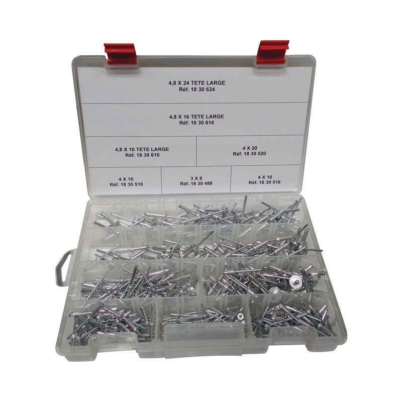 RIVETS AVEUGLES ASSORTIMENT COFFRET DE 350 PIECES