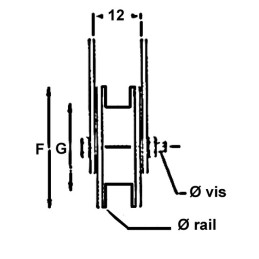 GALET PR MONTURE DE RAIL FER PLAT