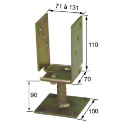 ANCRE PLATINE H90/U71-131mm        BICHROMATE