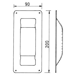 POIGNEE CUVETTE 200X90 Tole emboutie 15/10