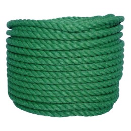 CORDE POLYPROPYLENE VERTE 10 MM ROULEAU DE 25 METRES