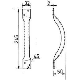 POIGNEE EMBOUTIE  LONG 245MM