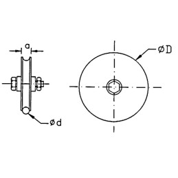 GALET ACIER GORGE RONDE FORCE 400KG L' UNITEE